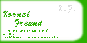 kornel freund business card